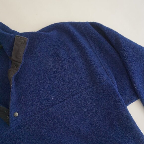 VTG '90S Russell Athletic Navy Fleece Button Collar Outdoor Pull Over Sweater L - Picture 8 of 10